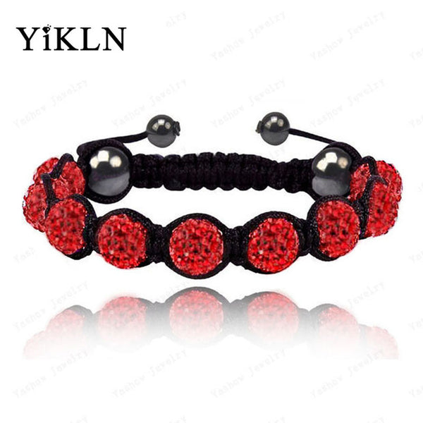 YiKLN Shamballa Jewelry Bracelets For Women New Shamballa Bracelet 10mm Micro Pave CZ Disco Ball Beads Shamballa Bangles SHBR21