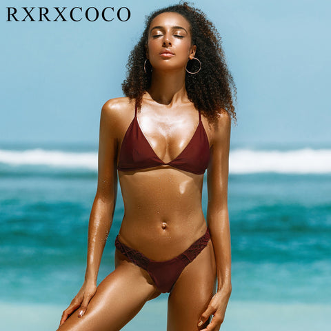 RXRXCOCO New Sexy Swimwear Women Swimsuit 2017 Brazilian Bikini Bandage Beach Wear Bathing Suit Push Up Bikini Set Femme