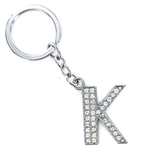 2016 Hot Sale New 1 Pieces English Letters A-Q Keychain Personality Creative Key Chain Car Crystal Alloy Key Chains Key Rings