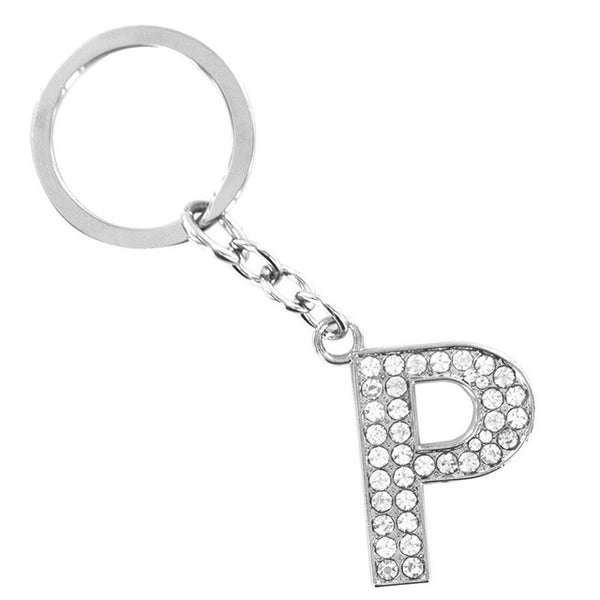 2016 Hot Sale New 1 Pieces English Letters A-Q Keychain Personality Creative Key Chain Car Crystal Alloy Key Chains Key Rings