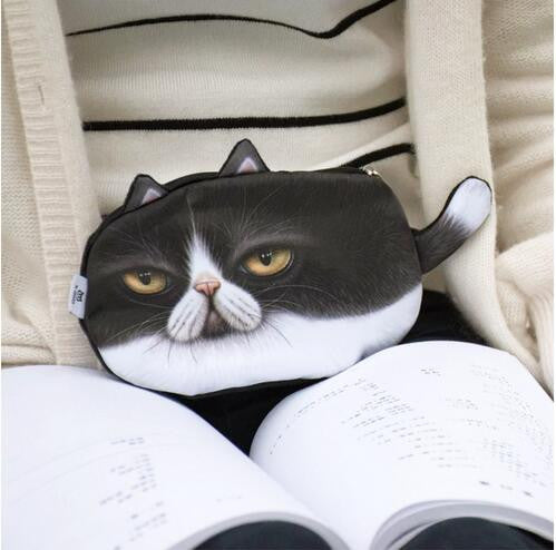 New Cute Cat Face Printed Zipper Coin Purses For Kids Cartoon Wallet Bag Coin Pouch Children Purse Holder Women Coin Wallets