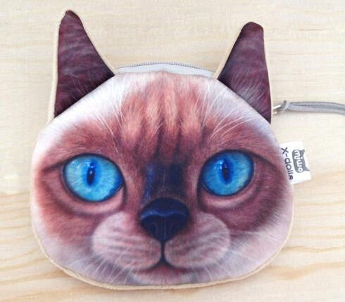 New Cute Cat Face Printed Zipper Coin Purses For Kids Cartoon Wallet Bag Coin Pouch Children Purse Holder Women Coin Wallets