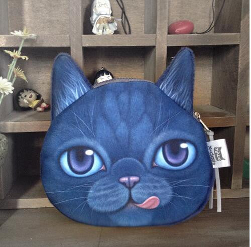 New Cute Cat Face Printed Zipper Coin Purses For Kids Cartoon Wallet Bag Coin Pouch Children Purse Holder Women Coin Wallets