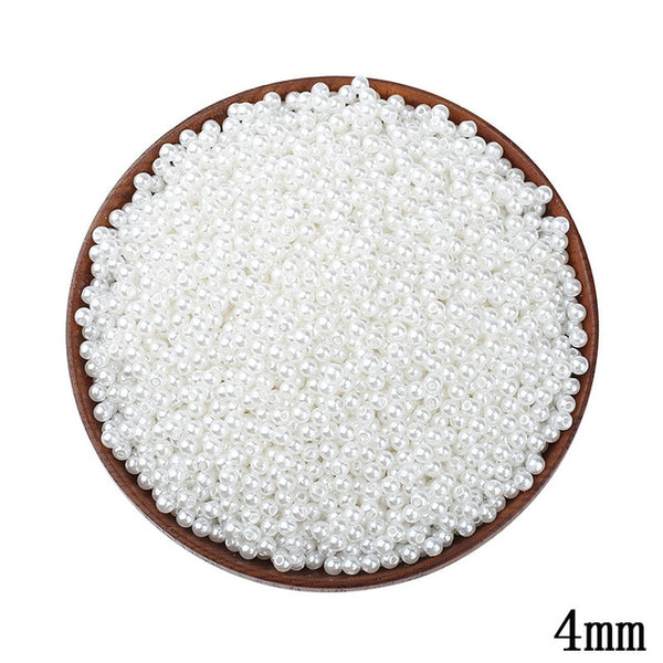 4MM Ivory White Imitation Pearl Beads 1500pcs/lot Wholesale Decoration Ball Round Spacer Loose Hole Beads For DIY Jewelry Making