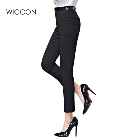 2017 Spring  new fashion high waist pencil pants for women office OL style work wear skinny pants female vintage trousers