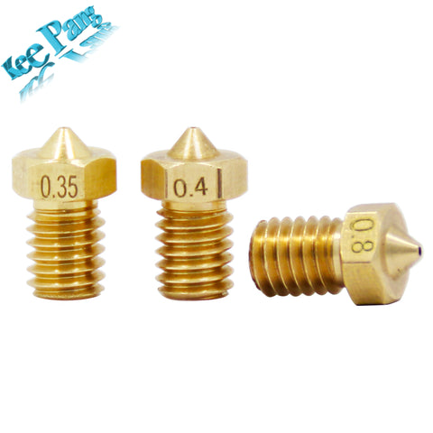 5PCS Copper Nozzle 0.2 0.25 0.3 0.35 0.4mm 0.5 0.6 0.8 1.0 Part 1.75mm Filament M6 Threaded For Ultimaker V5 V6 3D Printer Parts