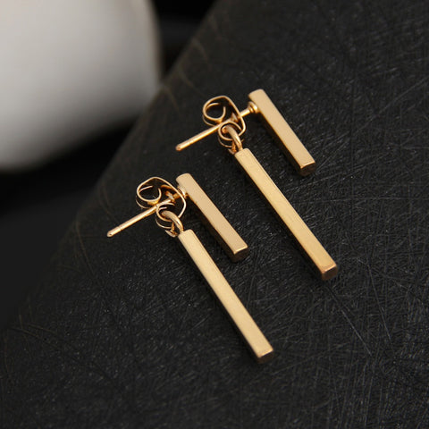 Shuangshuo 2017 Personalized New Fashion Earrings Brinco Simple T Bar Stud Earrings Jewelry for Women Korean Mariage Gifts