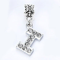 2017 Hot Sale Alloy Bead Charm Letter Of The Alphabet With Crystal Pendant Beads Fit Pandora Bracelets & Bangles DIY Jewelry