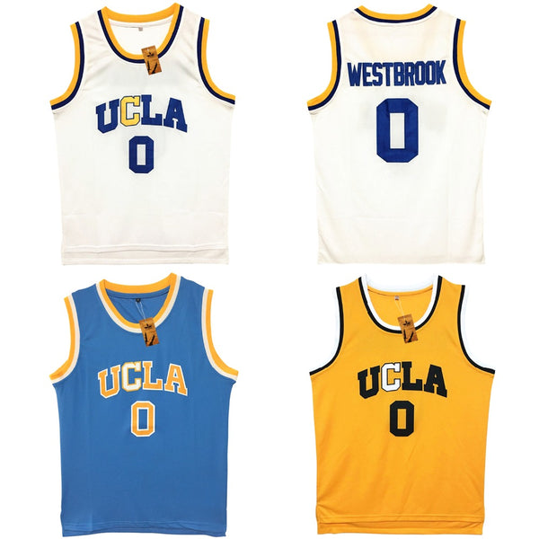 VTURE Mens Russell Westbrook #0 & #2 UCLA Bruins Blue Stitched Basketball Jersey