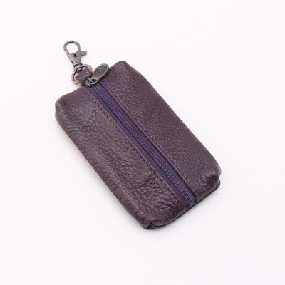 Genuine Leather Key Holder Car Key Wallets Men Keys Organizer Housekeeper Women Keychain Covers Zipper Key Case Bag Pouch Purse