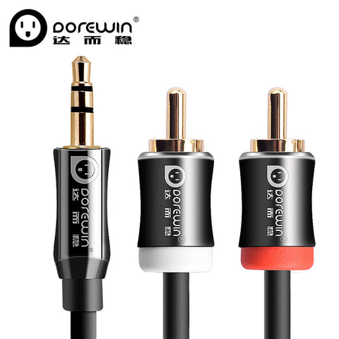 Dorewin Audio Cable jack 3.5 to 2rca cable male to male 2rca to 3.5mm rca aux cable 3m 5m for Edifer Home Theater Headphone DVD