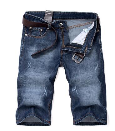 Men's Cotton Denim Shorts Elastic Short Jeans New Male Blue Casual Short Jeans Men Straight Denim Short Jeans Size 28-40