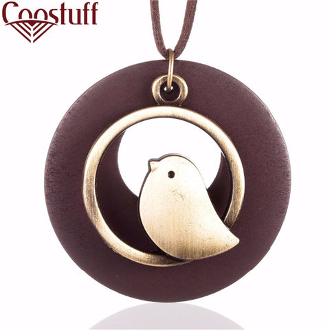 woman jewelry statement necklaces & pendants, Bird Wooden Bead pendant vintage Long necklace women christmas gift collares mujer