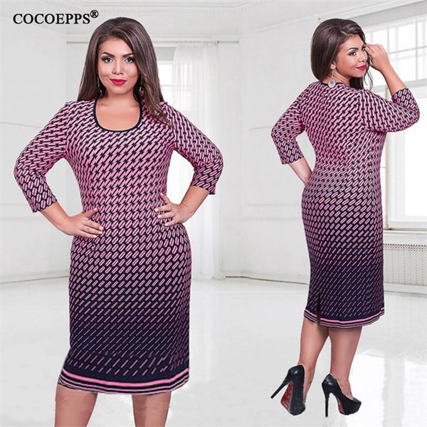 Elegant Autumn Winter women dress big size Women loose long dresses plus size dress Three Quarter casual dress L-6XL vestidos