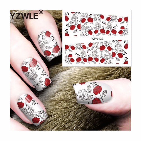 YZWLE 1 Sheet DIY Decals Nails Art Water Transfer Printing Stickers Accessories For Manicure Salon (YZW-133)