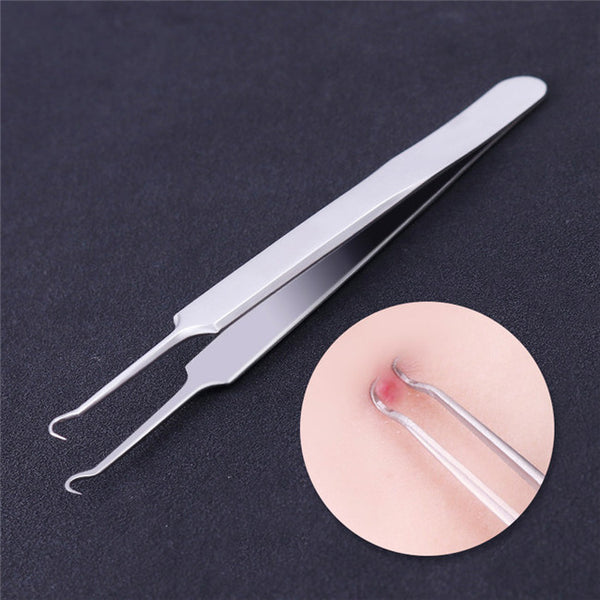 1PC Blackhead Tweezers Eyelash Extension Nipper Anti Acid Steel Needle Tweezers Removal Acne Face Care Curved Straight Nail Tool