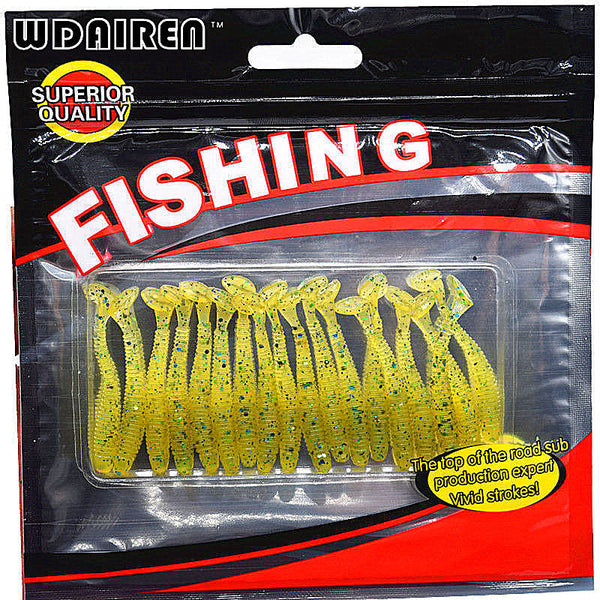 20 pcs/pack Fishing Lure Soft Bait 50mm/0.7g T Tail soft Fish SwimBait soft plastic worm bait Soft Lures Artificial Lures FA-339