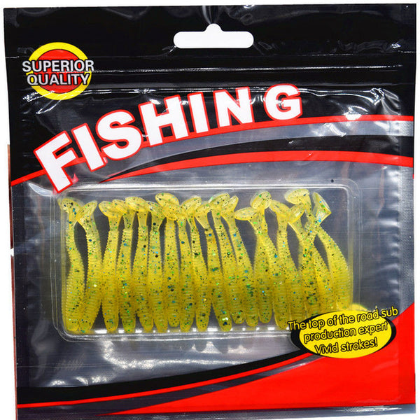 20 pcs/pack Fishing Lure Soft Bait 50mm/0.7g T Tail soft Fish SwimBait soft plastic worm bait Soft Lures Artificial Lures FA-339