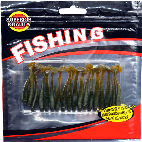 20 pcs/pack Fishing Lure Soft Bait 50mm/0.7g T Tail soft Fish SwimBait soft plastic worm bait Soft Lures Artificial Lures FA-339