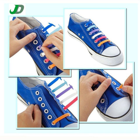 DJ-S2788 New Design  Fashion Lazy Elastic Shoelaces Unisex Elastic Shoelace T-tie Creative Lazy Silicone Laces No Tie Rubber