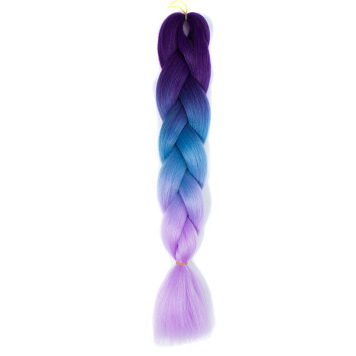 Qp 24" 100g Jumbo Kanekalon Braiding Hair Purple Green sliver synthetic Crochet Hair For Crochet Braids 100 colors