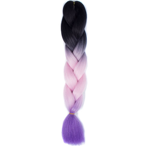 Qp 24" 100g Jumbo Kanekalon Braiding Hair Purple Green sliver synthetic Crochet Hair For Crochet Braids 100 colors