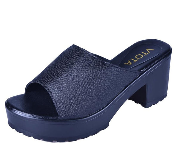VTOTA Summer Shoes Fashion Shoes Women High Heels Slippers Leather Platform Sandals Ladies Wedges Sandals woman Flip Flops X204