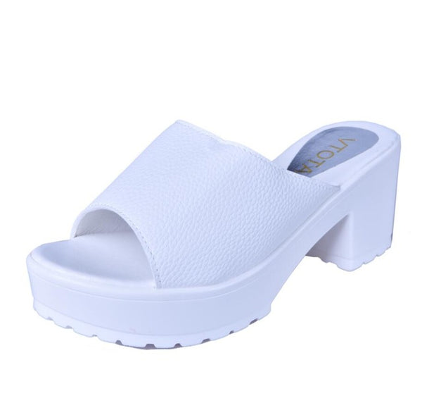 VTOTA Summer Shoes Fashion Shoes Women High Heels Slippers Leather Platform Sandals Ladies Wedges Sandals woman Flip Flops X204
