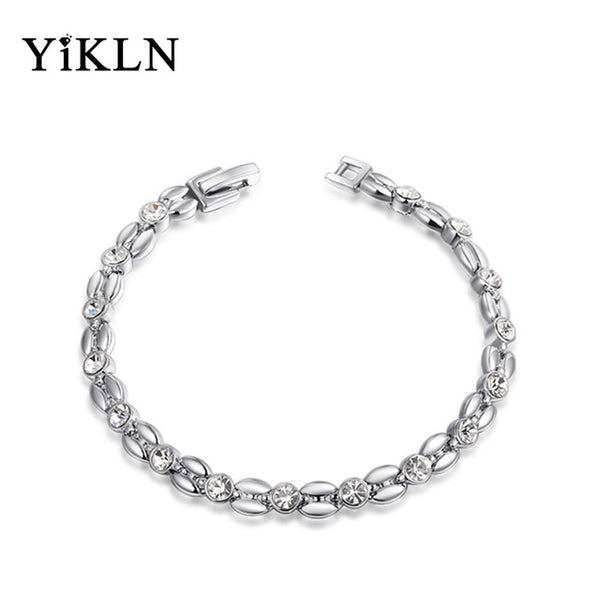 YiKLN Rose Gold Color Inlay Cubic Zirconia Wheat-shaped Bracelets & Bangles Jewelry Austrian Crystal Bracelet L2060802490