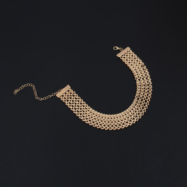 Fashion wide women choker necklace gold/silver color zinc alloy female chain necklaces neck jewelry collier femme