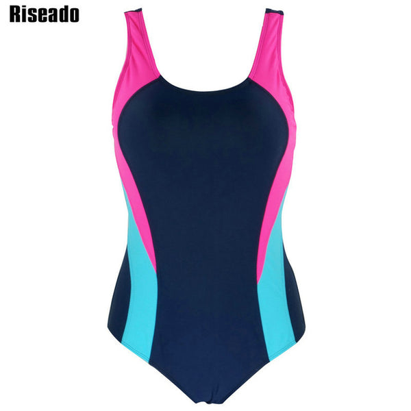 Riseado 2017 One Piece Swimsuit Swimwear Women Sports Backless Bodysuits Women's Swimsuits Splice Bathing Suits