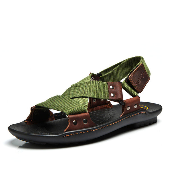 ZOQI Summer Beach Shoes Men Sandals 2017 Designers Sandals Men Brand Leather Slippers For Men Zapatos Sandalias Hombre 38-44