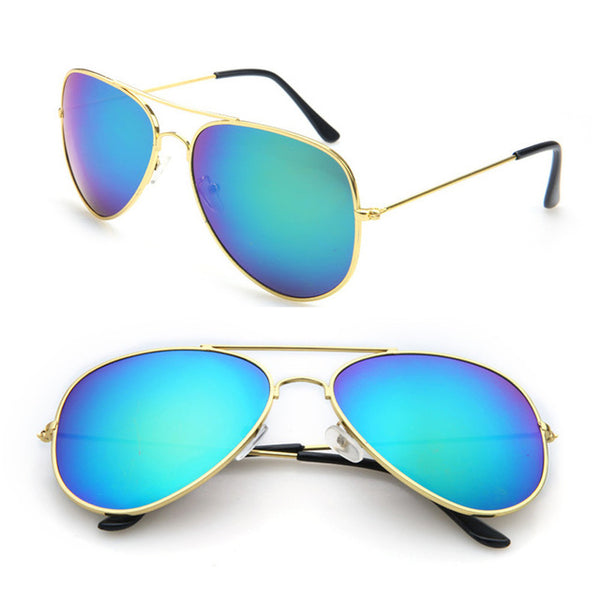 FOENIXSONG Brand New Aviator Pilot Men Sunglasses Sun Glasses for Women Oculos De Sol Mirrored UV Eyewear Goggles Gafas Cases