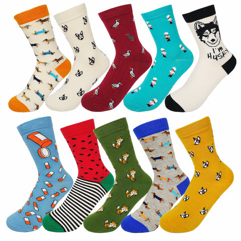 1 pair freeshipping New fashion women men colorful dog cotton socks Spring couple lover Casual Pill Fox neutral red sock Hot