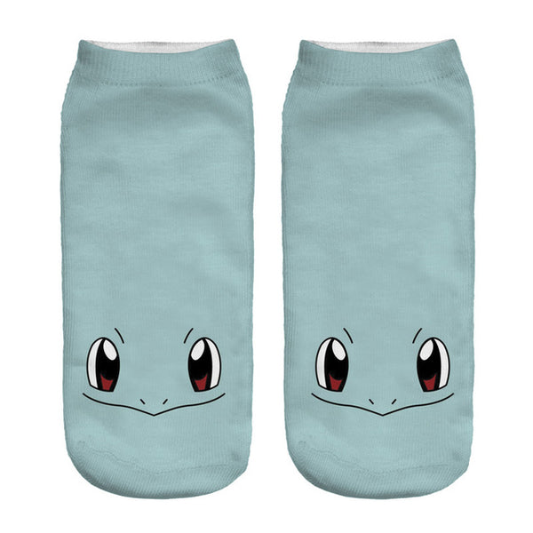 Women Harajuku 3D Cute Pikachu Print Socks Low Cut Ankle Comfortable Hosiery Meias Calcetiness Calzini Chaussette Femme