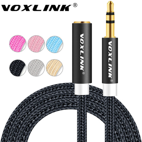 VOXLINK 3.5mm jack audio cable for iphone Samsung 3.5mm male to Female Car Auxiliary Audio Stereo Cable MP3/MP4 Speaker aux cord
