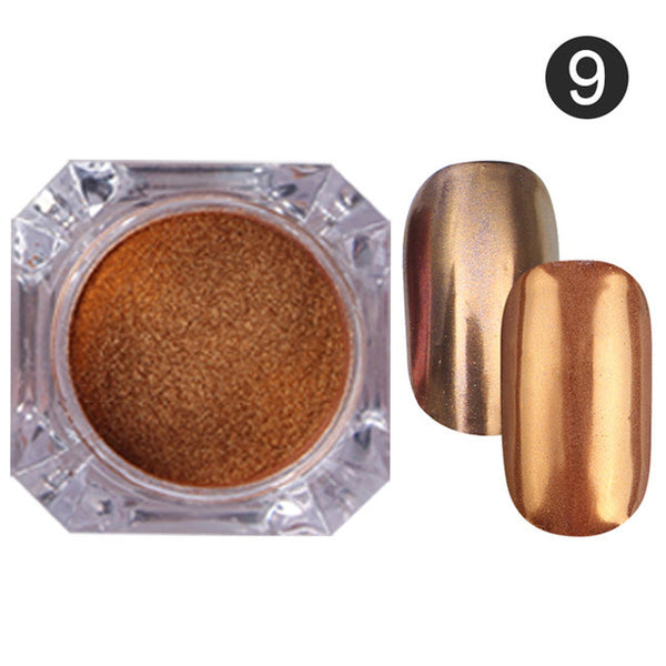 BORN PRETTY Mirror Nail Glitter Pigment Powder Gold Blue Purple Dust Manicure Nail Art Glitter Chrome Powder Decorations