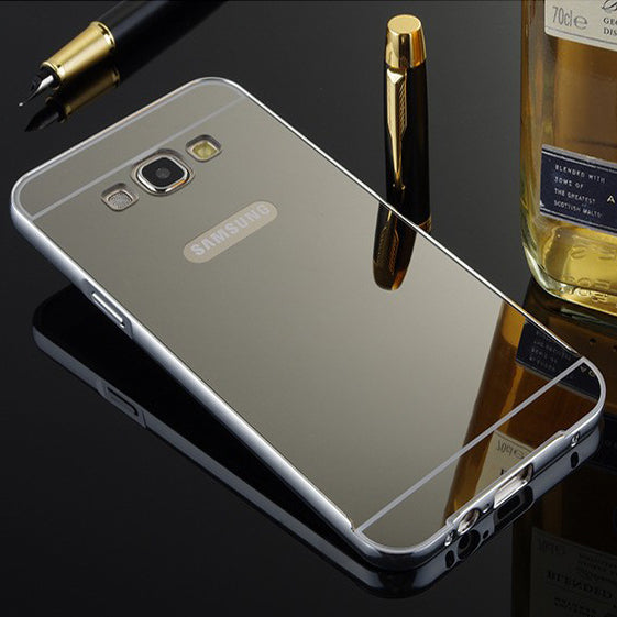 For Samsung Galaxy S3 S4 S5 G530 A3 A5 A7 J3 J5 J7 Grand Prime Plating Aluminum Frame+Mirror Cover Phone Case For Samsung C5 C7