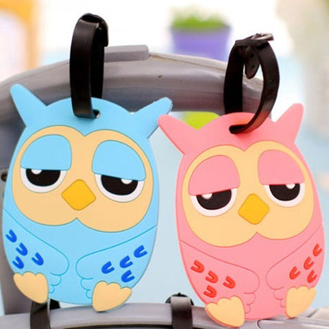 Cartoon Silica Gel luggage tag creative cute cat Totoro owl suitcase boarding pass tags travel bag accessories name id Label