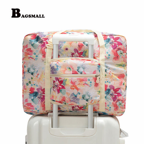 BAGSMALL Waterproof Travel Duffel Women Foldable Travel Bags Weekend Portable Garment Organizer Luggage Bag Put on Suitcase