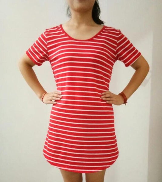 New Arrive Female Sundress Black White Striped O Neck Mini Dress Woman Summer Brief Dress Plus Size Women Clothes Robe Sexy S200