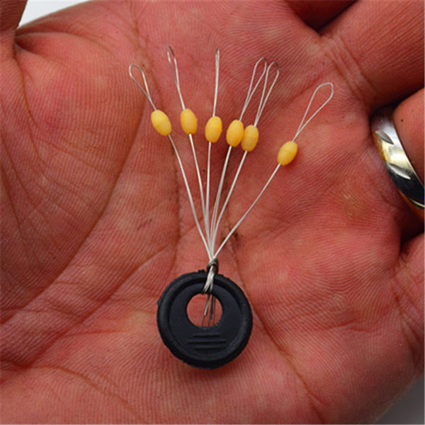 60 Pcs/set Black Rubber Oval Stopper Fishing Bobber Float Space bean Stopper Folat Line Stoppers Bobber Stops