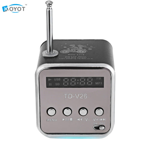 Hot! Portable Aluminum Mini Portable FM Radio with Stereo Speaker LED Digital Support TF Card U Disk for PC/MP3/4/Mobile/Tablets