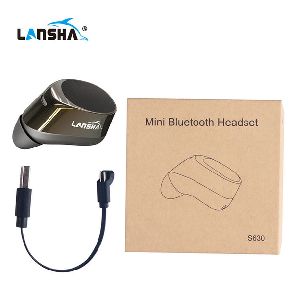 LANSHA Mini Bluetooth Earbuds Handsfree Noise Cancelling Smallest Wireless Earphone With Mic For Mobile Phone Iphone In Car