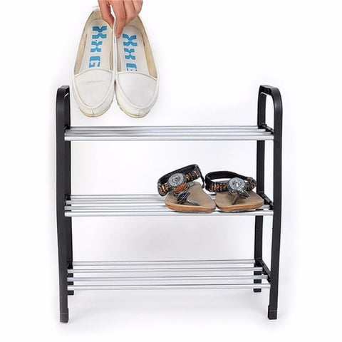 Hot sell multilayer  Superior 3 Tiers Plastic Shoes Rack Storage multi-function Organizer Stand Shelf Holder woven simple shoe
