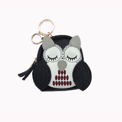Owl coin purses women wallets small mini cute cartoon card holder key headset money bags for girls ladies purse pink green blue
