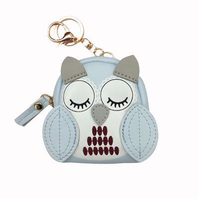 Owl coin purses women wallets small mini cute cartoon card holder key headset money bags for girls ladies purse pink green blue