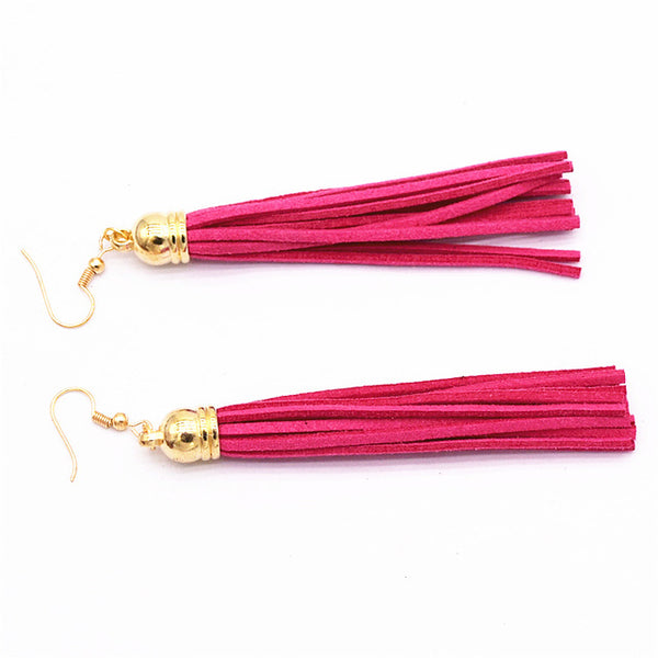 Fashion Drop Earrings Jewelry Wholesale Pure Black Velvet Ribbon Tassel Earrings Dangling Long Statement Earrings Women Jewelry