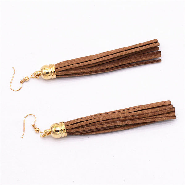 Fashion Drop Earrings Jewelry Wholesale Pure Black Velvet Ribbon Tassel Earrings Dangling Long Statement Earrings Women Jewelry