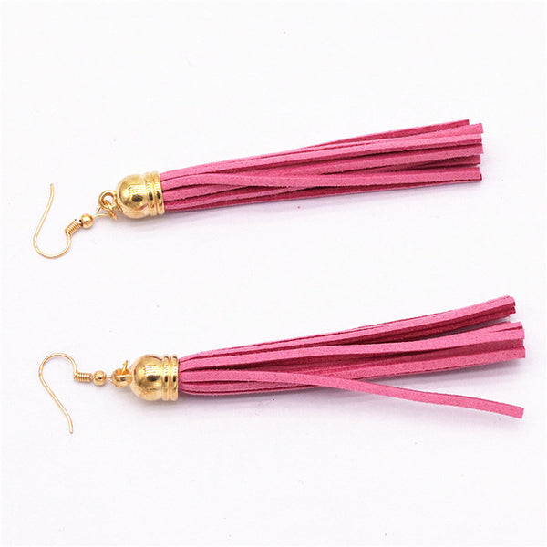 Fashion Drop Earrings Jewelry Wholesale Pure Black Velvet Ribbon Tassel Earrings Dangling Long Statement Earrings Women Jewelry